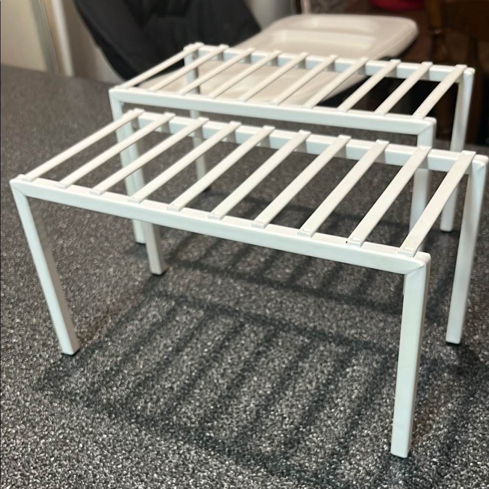 White Stackable Storage Shelves